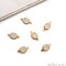 Natural Crystal Oval Gemstone Charms, Birthstone Pendant, 17x10mm Gold Plated Double Bail Bezel Connector 1PC, GemMartUSA (50215)